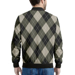Diamond Shapes Argyle Pattern Print Men's Bomber Jacket