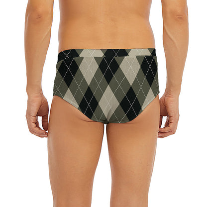 Diamond Shapes Argyle Pattern Print Men's Briefs