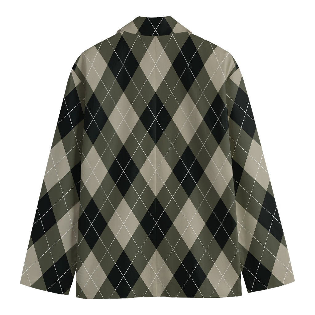 Diamond Shapes Argyle Pattern Print Men's Cotton Blazer