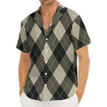Diamond Shapes Argyle Pattern Print Men's Deep V-Neck Shirt