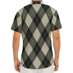 Diamond Shapes Argyle Pattern Print Men's Deep V-Neck Shirt