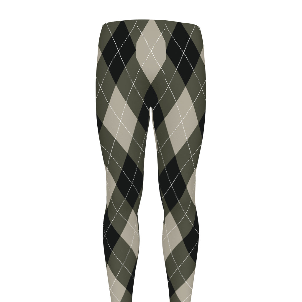 Diamond Shapes Argyle Pattern Print Men's leggings