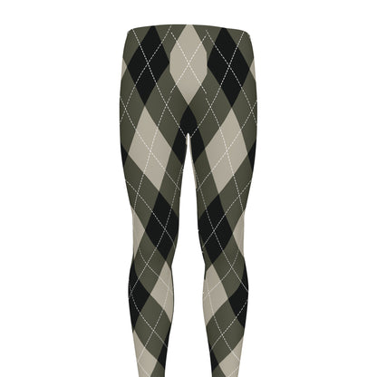 Diamond Shapes Argyle Pattern Print Men's leggings