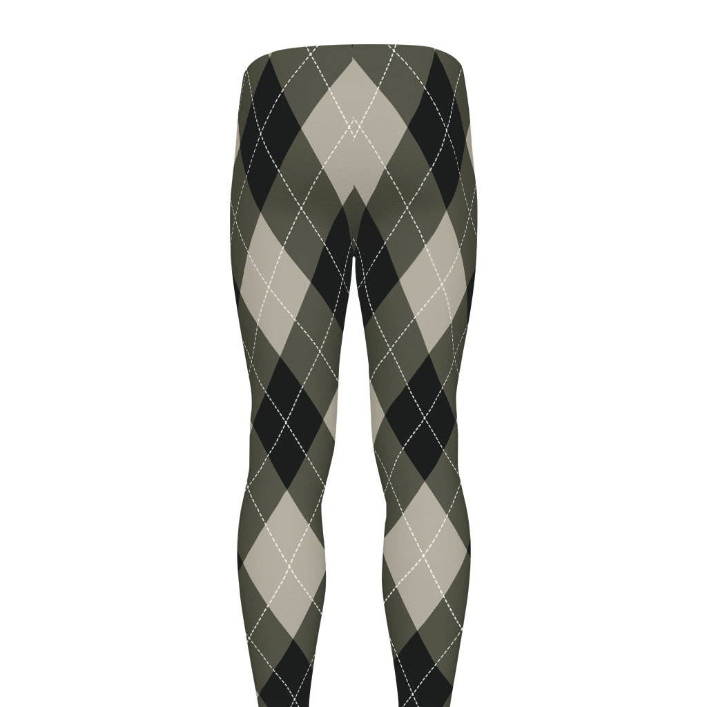 Diamond Shapes Argyle Pattern Print Men's leggings