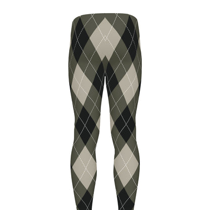 Diamond Shapes Argyle Pattern Print Men's leggings