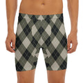 Diamond Shapes Argyle Pattern Print Men's Long Boxer Briefs