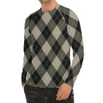 Diamond Shapes Argyle Pattern Print Men's Long Sleeve Rash Guard