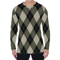 Diamond Shapes Argyle Pattern Print Men's Long Sleeve T-Shirt