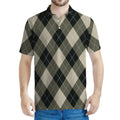 Diamond Shapes Argyle Pattern Print Men's Polo Shirt