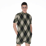 Diamond Shapes Argyle Pattern Print Men's Rompers