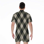Diamond Shapes Argyle Pattern Print Men's Rompers