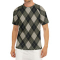 Diamond Shapes Argyle Pattern Print Men's Short Sleeve Rash Guard