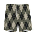 Diamond Shapes Argyle Pattern Print Men's Athletic Shorts