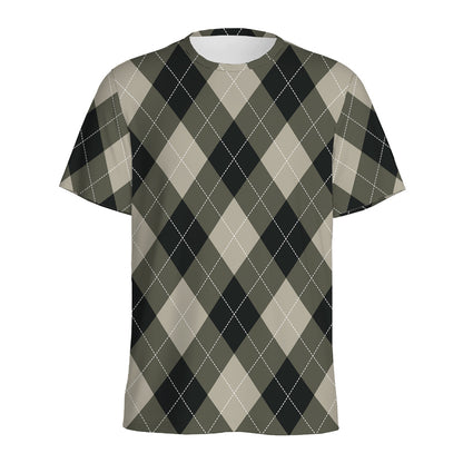 Diamond Shapes Argyle Pattern Print Men's Sports T-Shirt