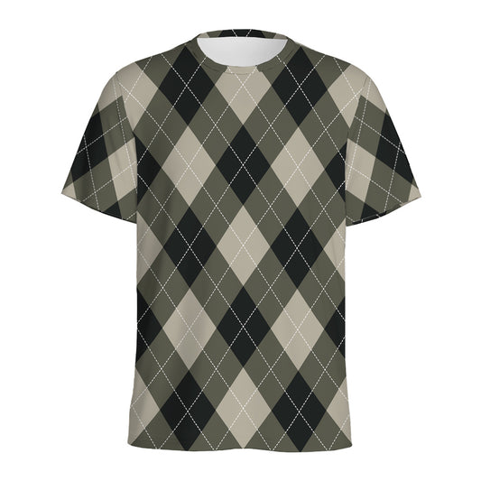 Diamond Shapes Argyle Pattern Print Men's Sports T-Shirt