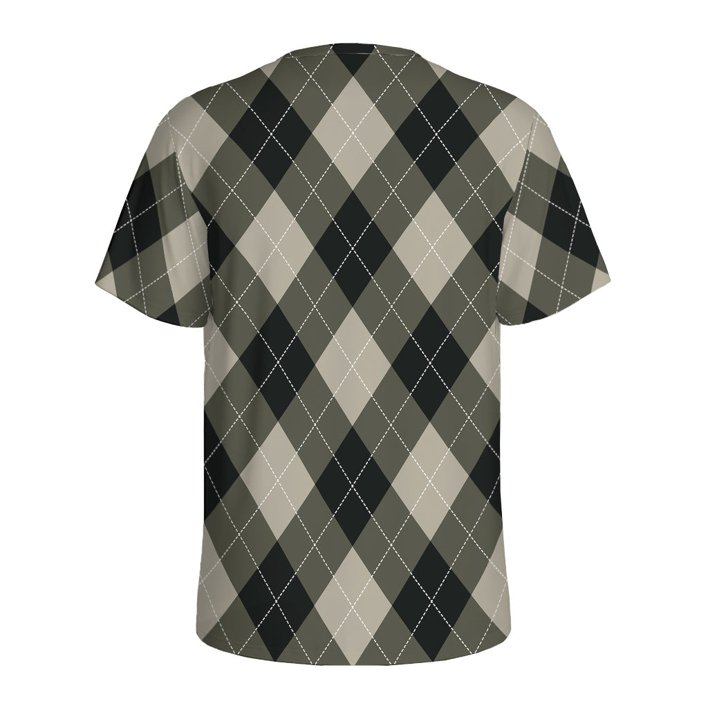 Diamond Shapes Argyle Pattern Print Men's Sports T-Shirt