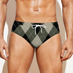 Diamond Shapes Argyle Pattern Print Men's Swim Briefs