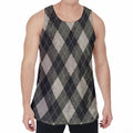 Diamond Shapes Argyle Pattern Print Men's Velvet Tank Top
