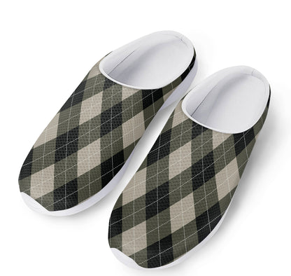 Diamond Shapes Argyle Pattern Print Mesh Casual Shoes