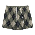 Diamond Shapes Argyle Pattern Print Mesh Shorts