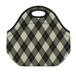 Diamond Shapes Argyle Pattern Print Neoprene Lunch Bag