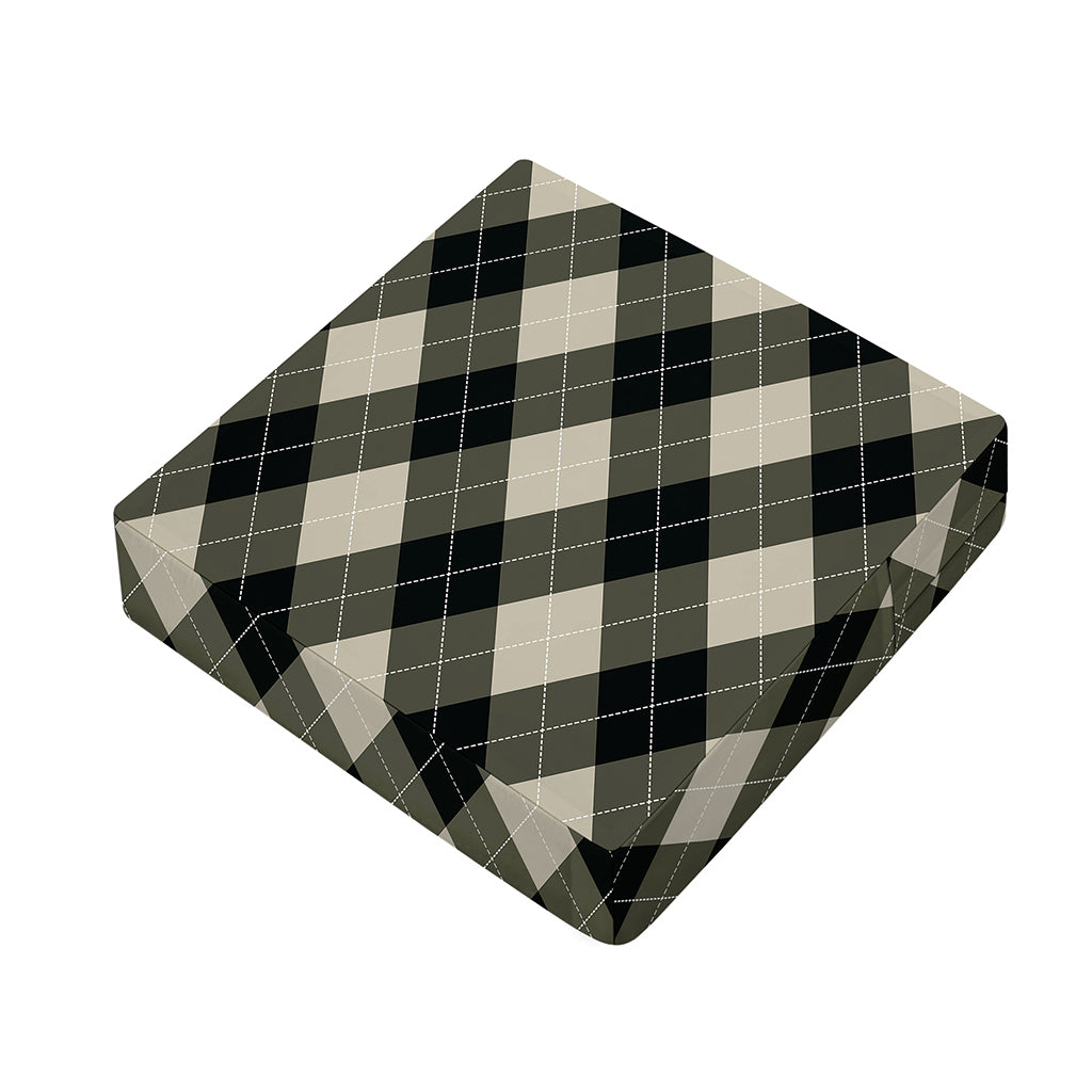 Diamond Shapes Argyle Pattern Print Outdoor Seat Cushion Cover