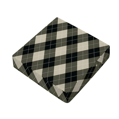 Diamond Shapes Argyle Pattern Print Outdoor Seat Cushion Cover