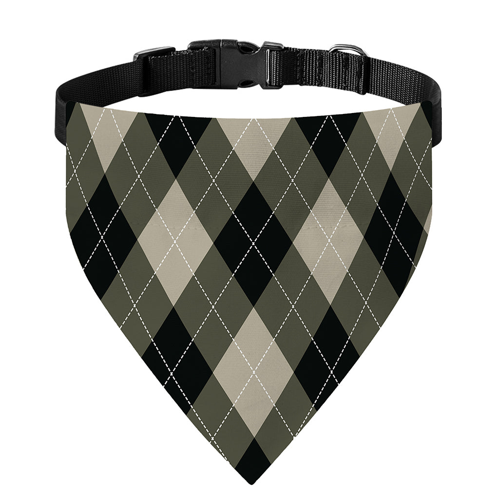 Diamond Shapes Argyle Pattern Print Over The Collar Dog Bandana