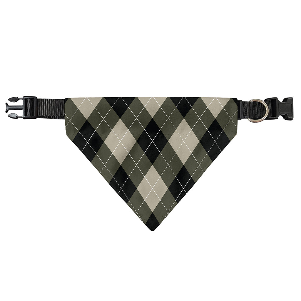 Diamond Shapes Argyle Pattern Print Over The Collar Dog Bandana
