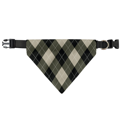 Diamond Shapes Argyle Pattern Print Over The Collar Dog Bandana