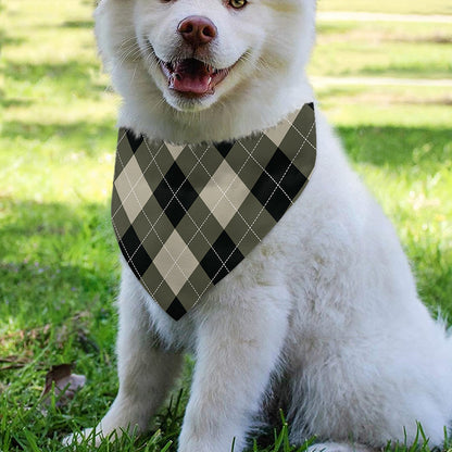 Diamond Shapes Argyle Pattern Print Over The Collar Dog Bandana