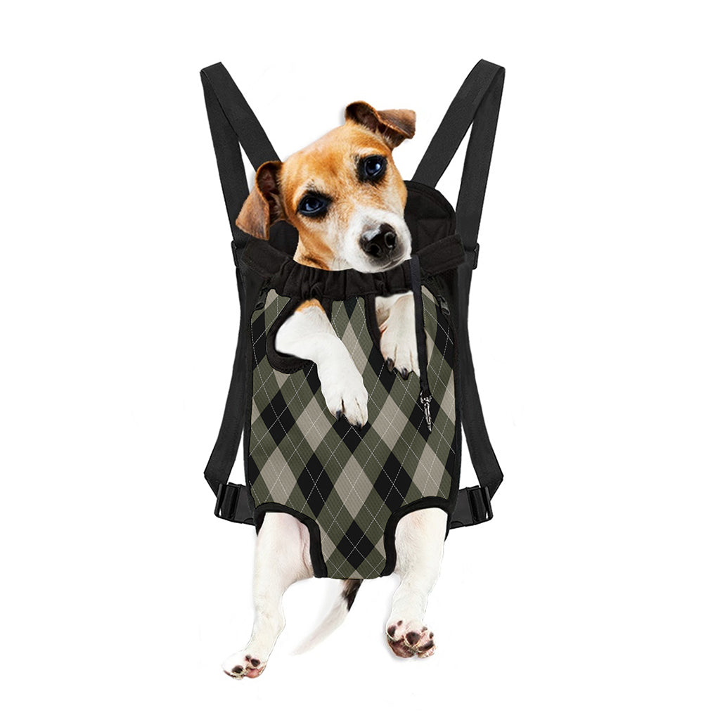 Diamond Shapes Argyle Pattern Print Pet Carrier Backpack