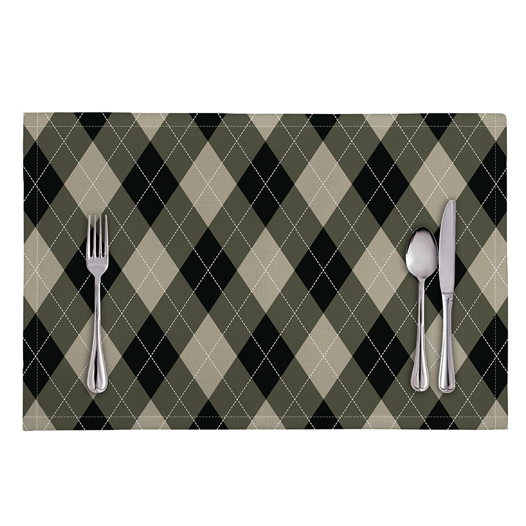 Diamond Shapes Argyle Pattern Print Placemat