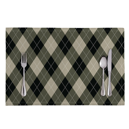 Diamond Shapes Argyle Pattern Print Placemat