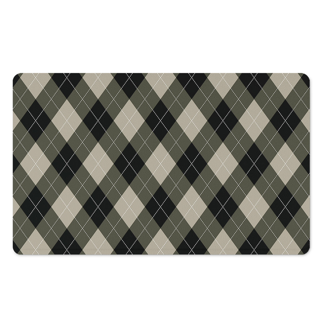 Diamond Shapes Argyle Pattern Print Polyester Doormat