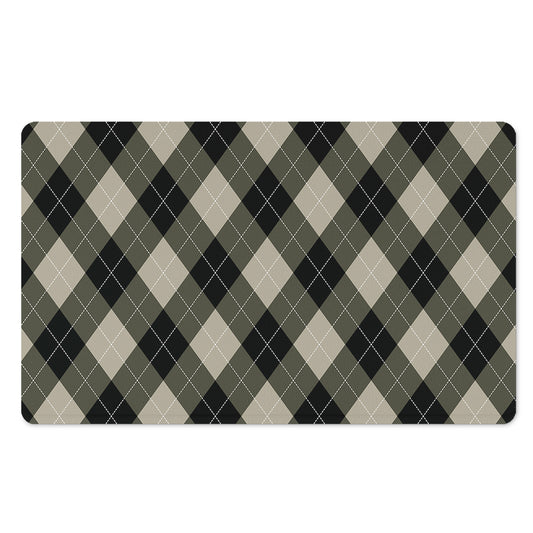 Diamond Shapes Argyle Pattern Print Polyester Doormat