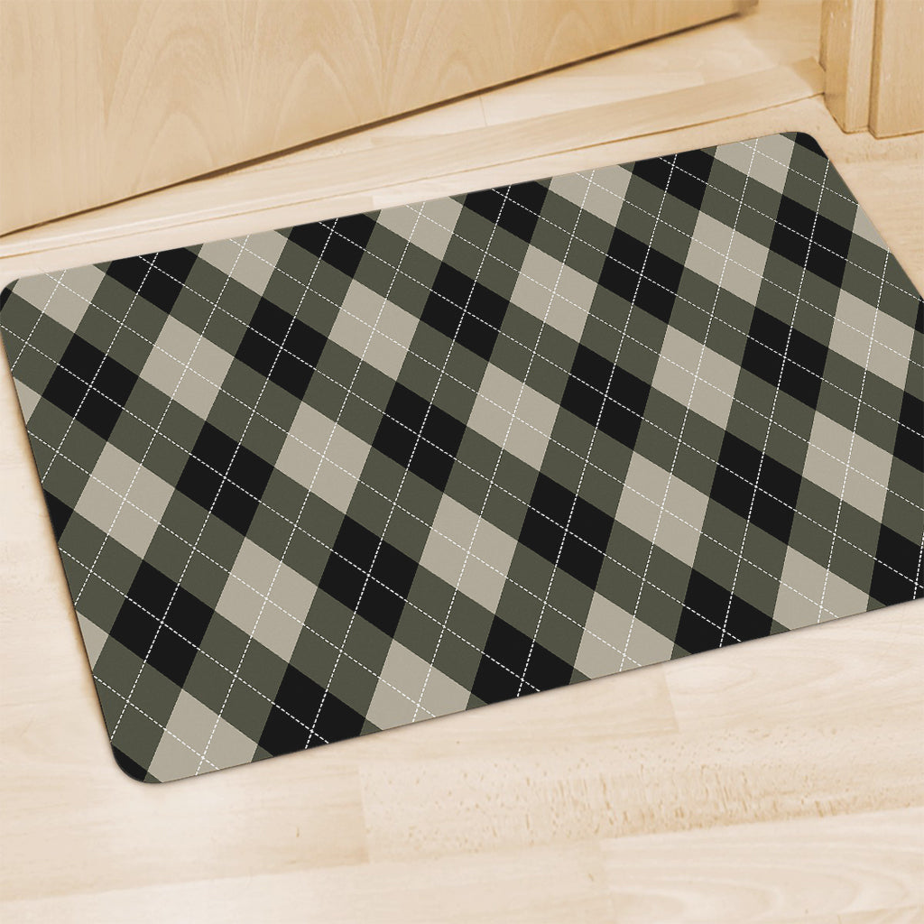 Diamond Shapes Argyle Pattern Print Polyester Doormat