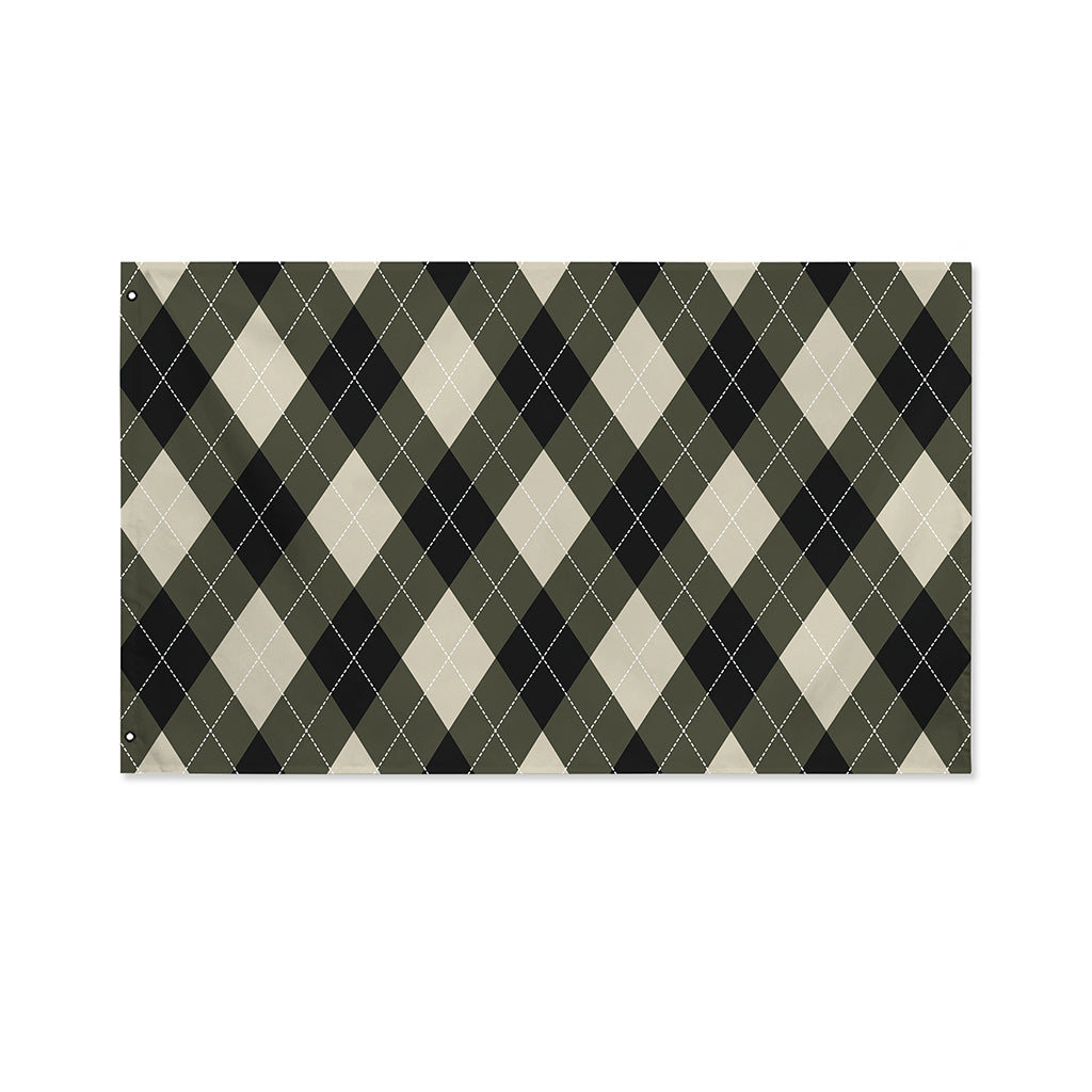 Diamond Shapes Argyle Pattern Print Polyester Flag