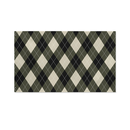 Diamond Shapes Argyle Pattern Print Polyester Flag