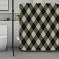 Diamond Shapes Argyle Pattern Print Polyester Shower Curtain