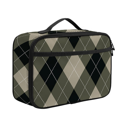 Diamond Shapes Argyle Pattern Print Portable Lunch Bag
