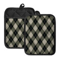 Diamond Shapes Argyle Pattern Print Pot Holders With Pocket