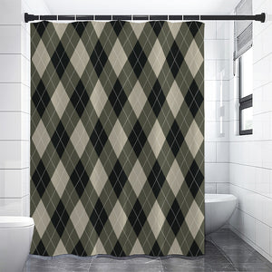 Diamond Shapes Argyle Pattern Print Premium Shower Curtain