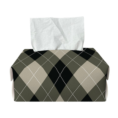 Diamond Shapes Argyle Pattern Print Rectangle Tissue Box Cover