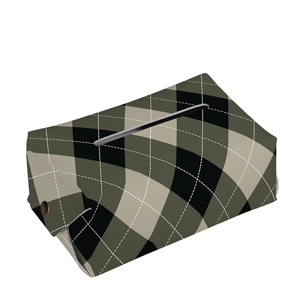 Diamond Shapes Argyle Pattern Print Rectangle Tissue Box Cover
