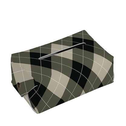 Diamond Shapes Argyle Pattern Print Rectangle Tissue Box Cover