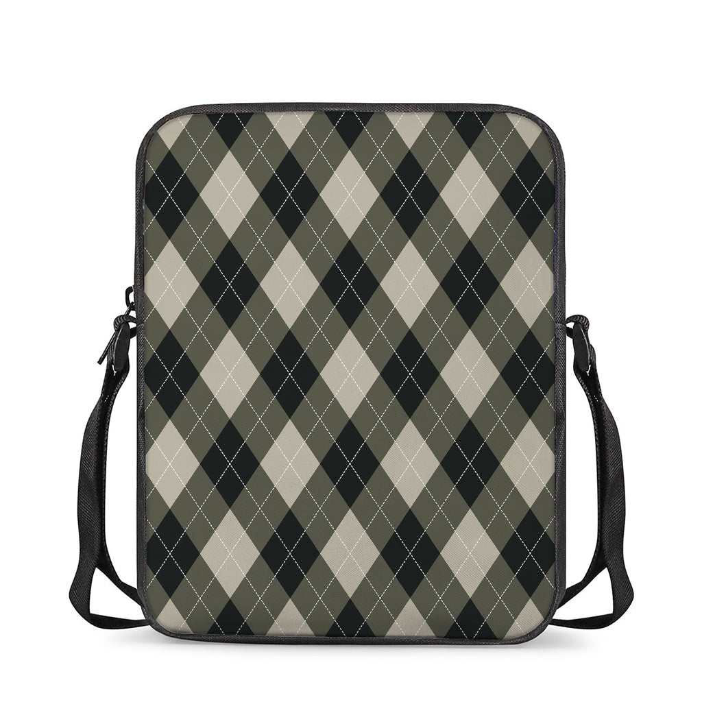 Diamond Shapes Argyle Pattern Print Rectangular Crossbody Bag