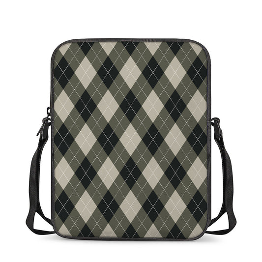 Diamond Shapes Argyle Pattern Print Rectangular Crossbody Bag