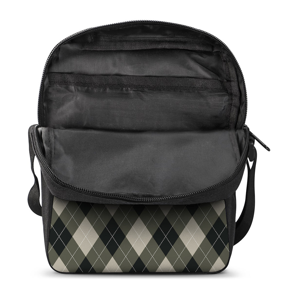 Diamond Shapes Argyle Pattern Print Rectangular Crossbody Bag