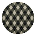 Diamond Shapes Argyle Pattern Print Round Blanket